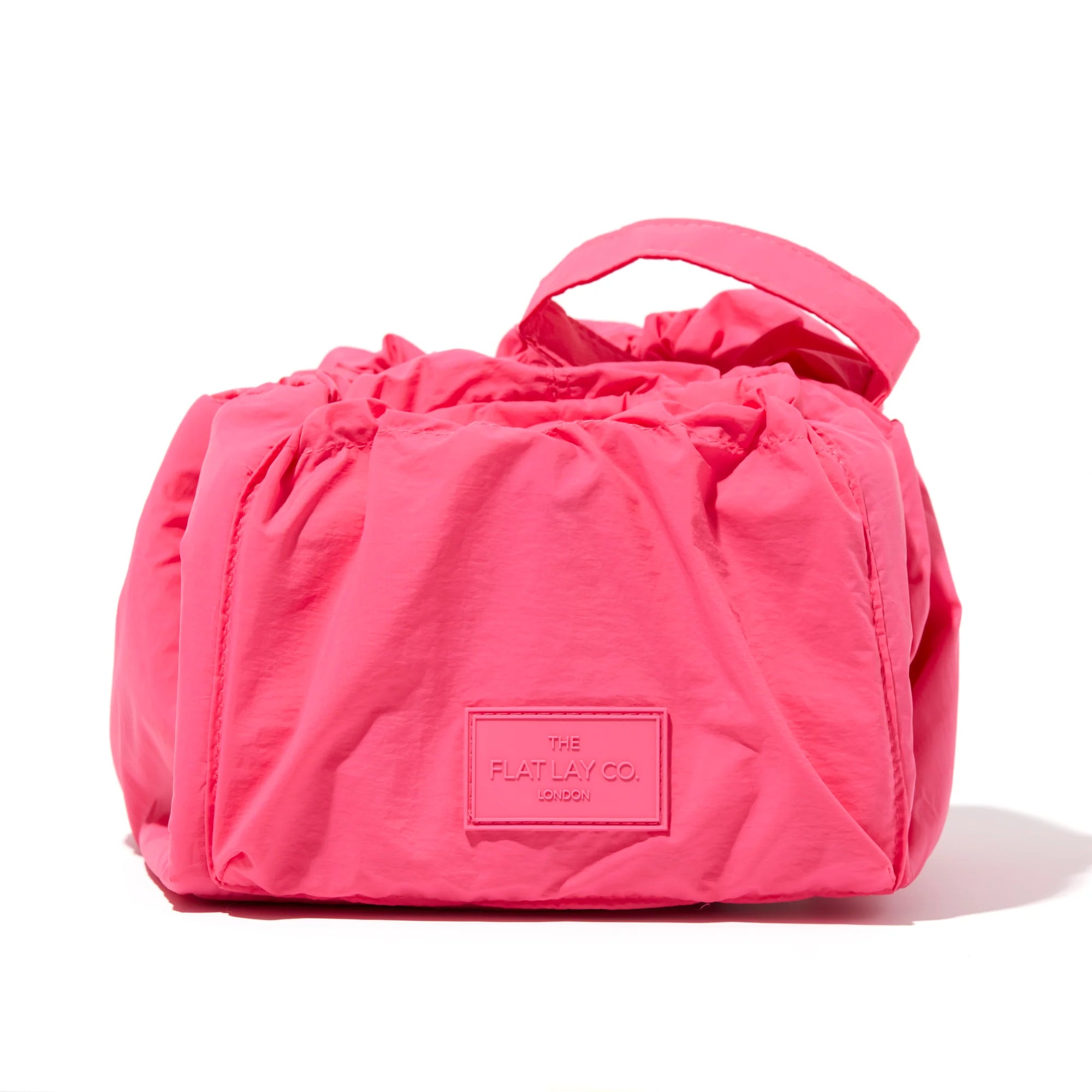Parachute Drawstring Flat Lay Makeup Bag - Hot Pink