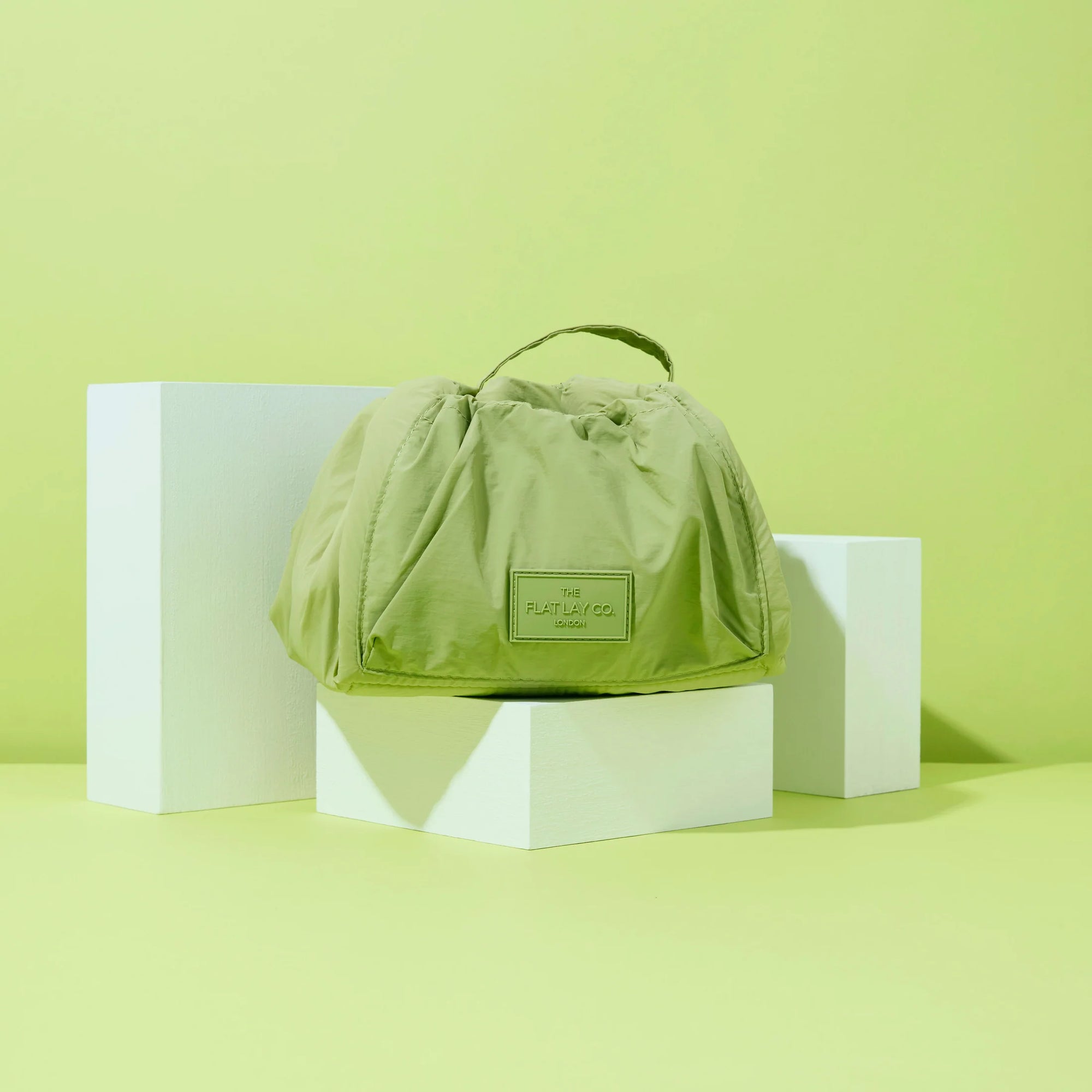 Parachute Drawstring Flat Lay Makeup Bag - Light Green