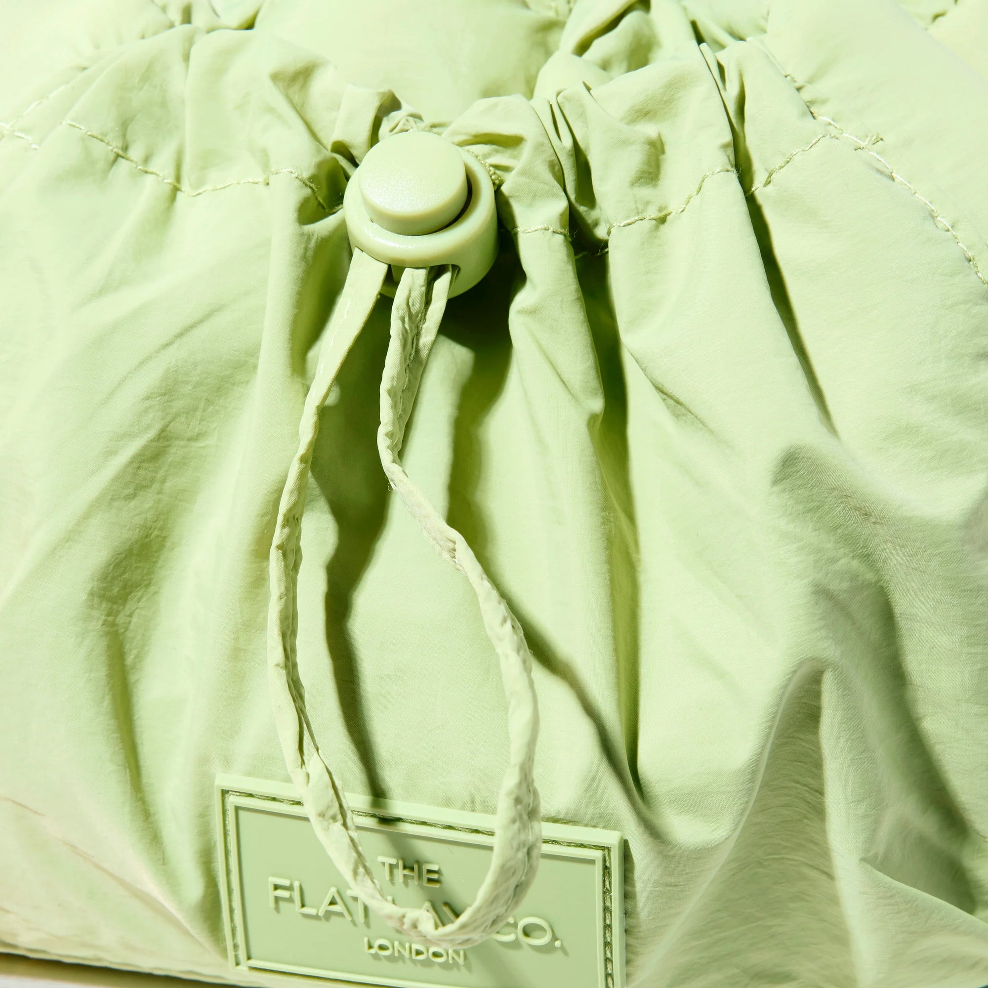Parachute Drawstring Flat Lay Makeup Bag - Light Green