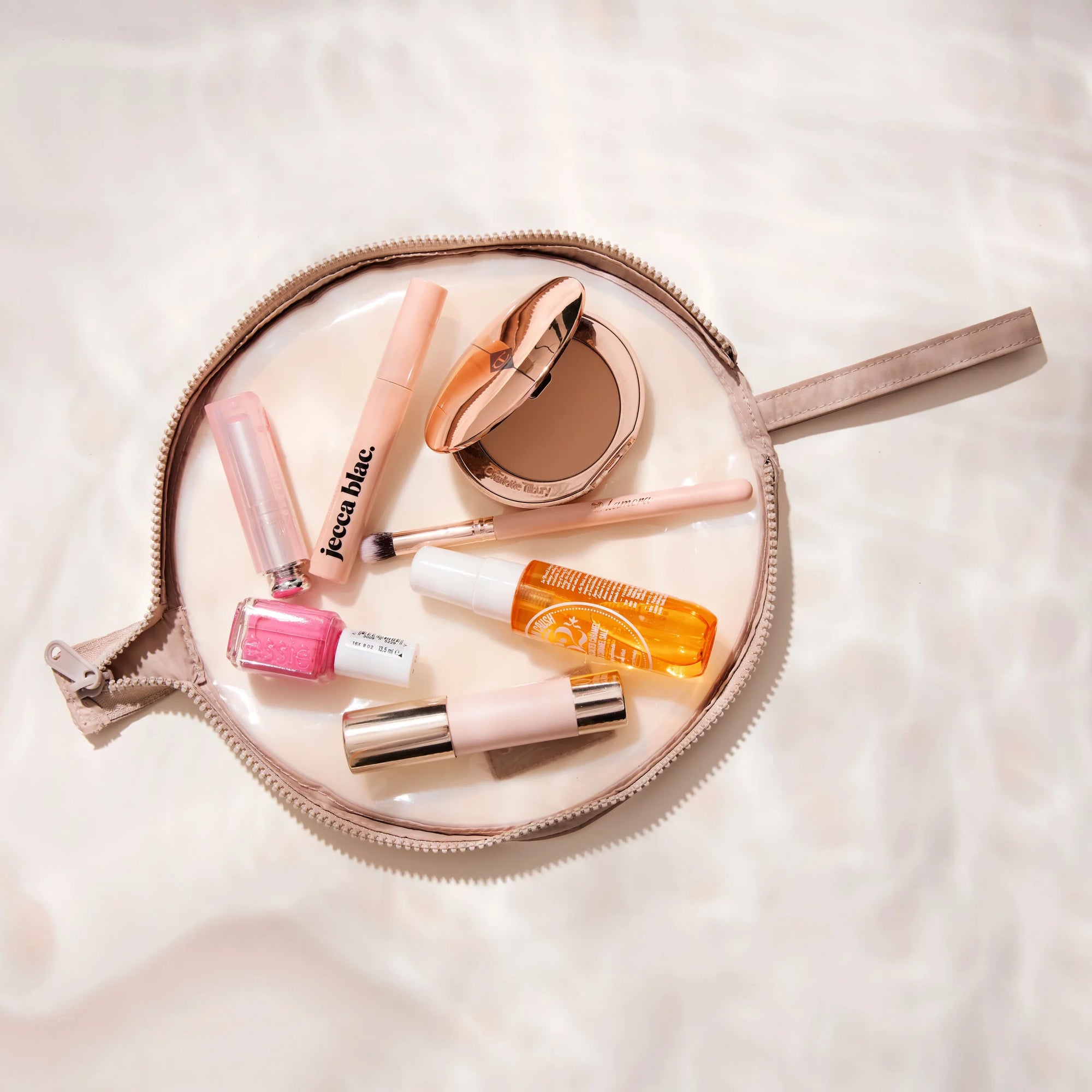 Lunar Flat Lay Makeup Pouch - Taupe