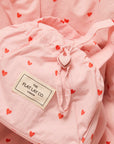 Parachute Drawstring Flat Lay Makeup Bag - Sweet Pink Hearts