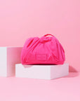 Parachute Drawstring Flat Lay Makeup Bag - Hot Pink