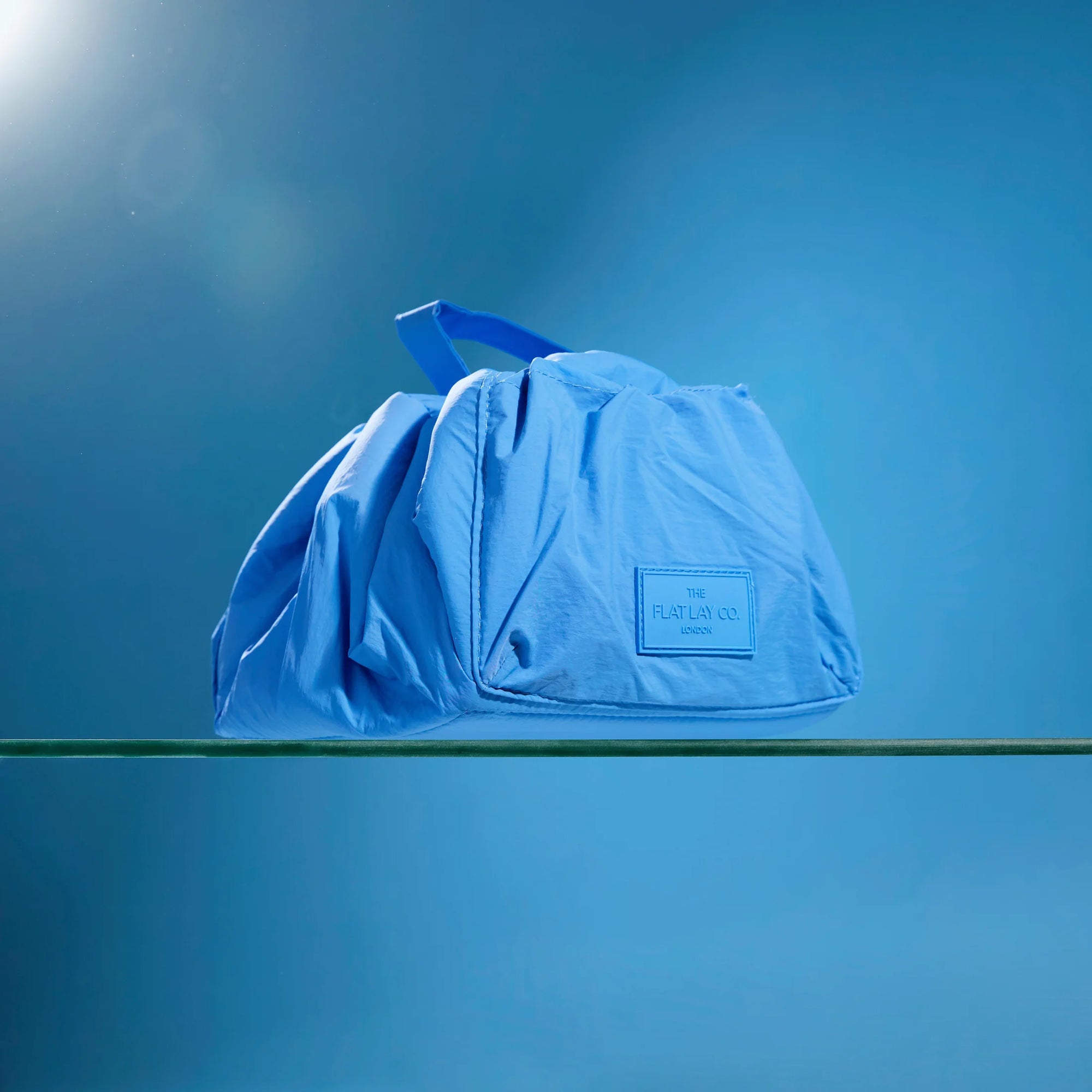 Parachute Drawstring Flat Lay Makeup Bag - Blue