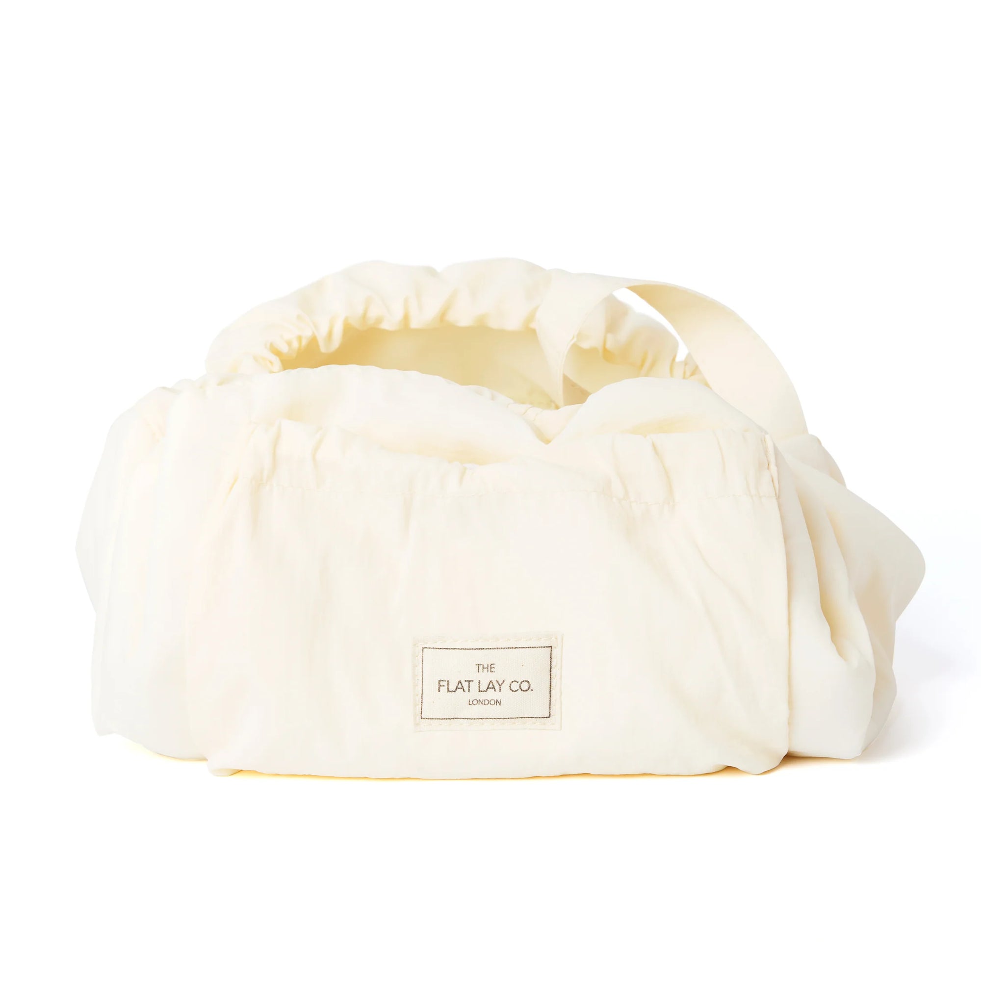 Parachute Drawstring Flat Lay Makeup Bag - Vanilla