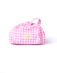Parachute Drawstring Makeup Bag - Pink Gingham