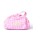 Parachute Drawstring Makeup Bag - Pink Gingham