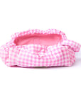 Parachute Drawstring Makeup Bag - Pink Gingham
