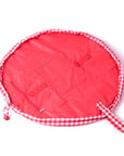 Parachute Drawstring Makeup Bag - Red Gingham