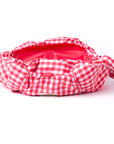 Parachute Drawstring Makeup Bag - Red Gingham
