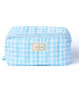 Makeup Box Bag - Blue Gingham
