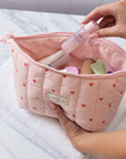 Essential Makeup Pouch - Sweet Pink Hearts