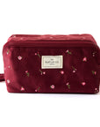 Makeup Box Bag - Burgundy Ditsy Roses