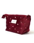 Essential Makeup Pouch - Burgundy Ditsy Roses