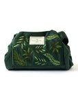 Drawstring Flat Lay Makeup Bag - Green Leaves