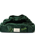 Drawstring Flat Lay Makeup Bag - Green Leaves