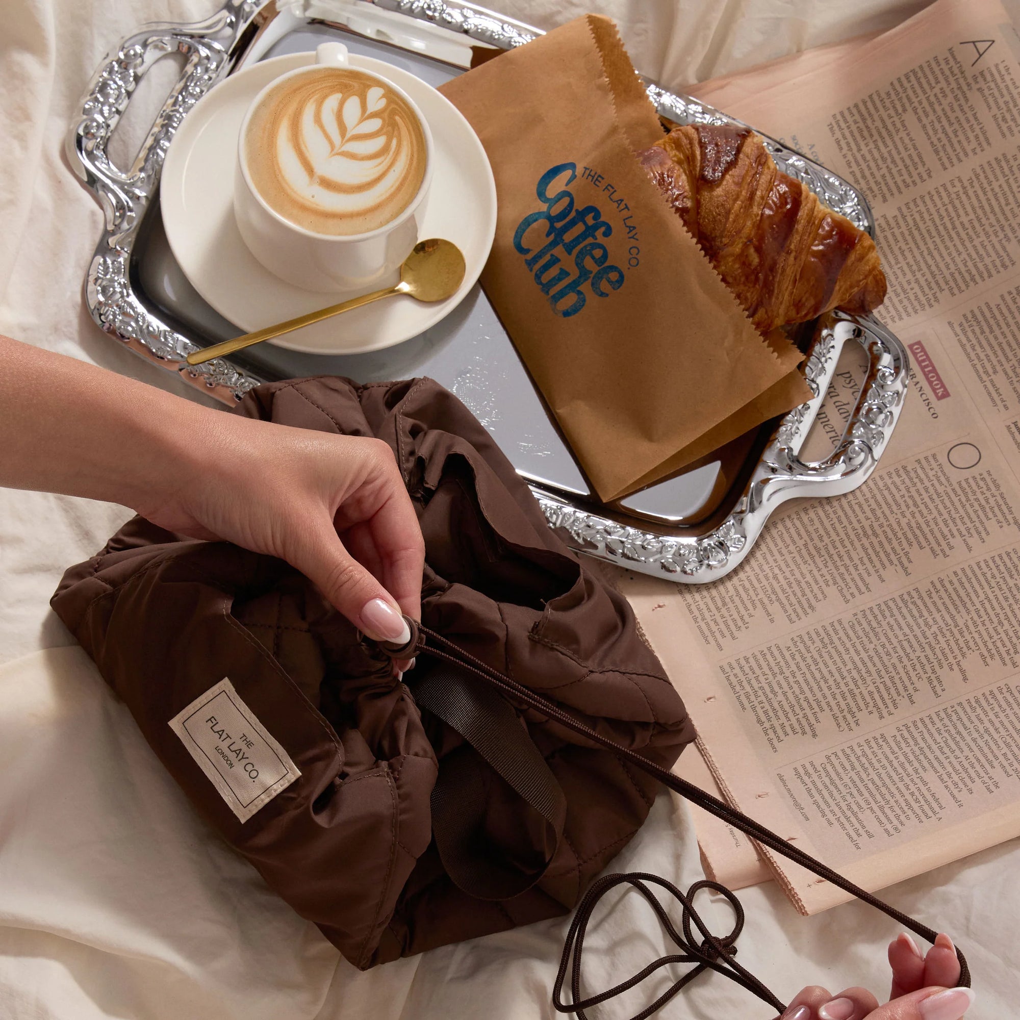 Drawstring Makeup Bag - Espresso