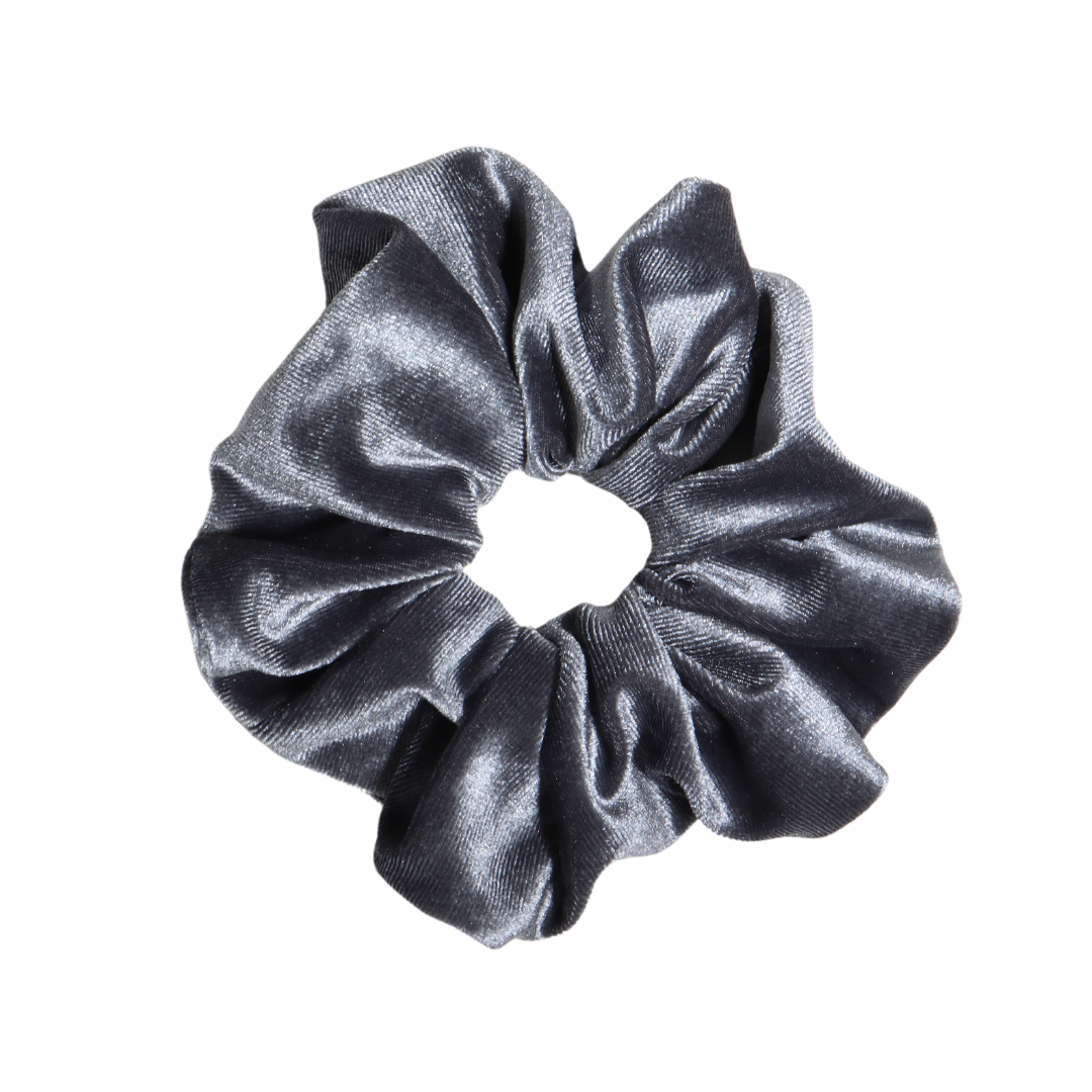 Oversized Velvet Scrunchie - Grey