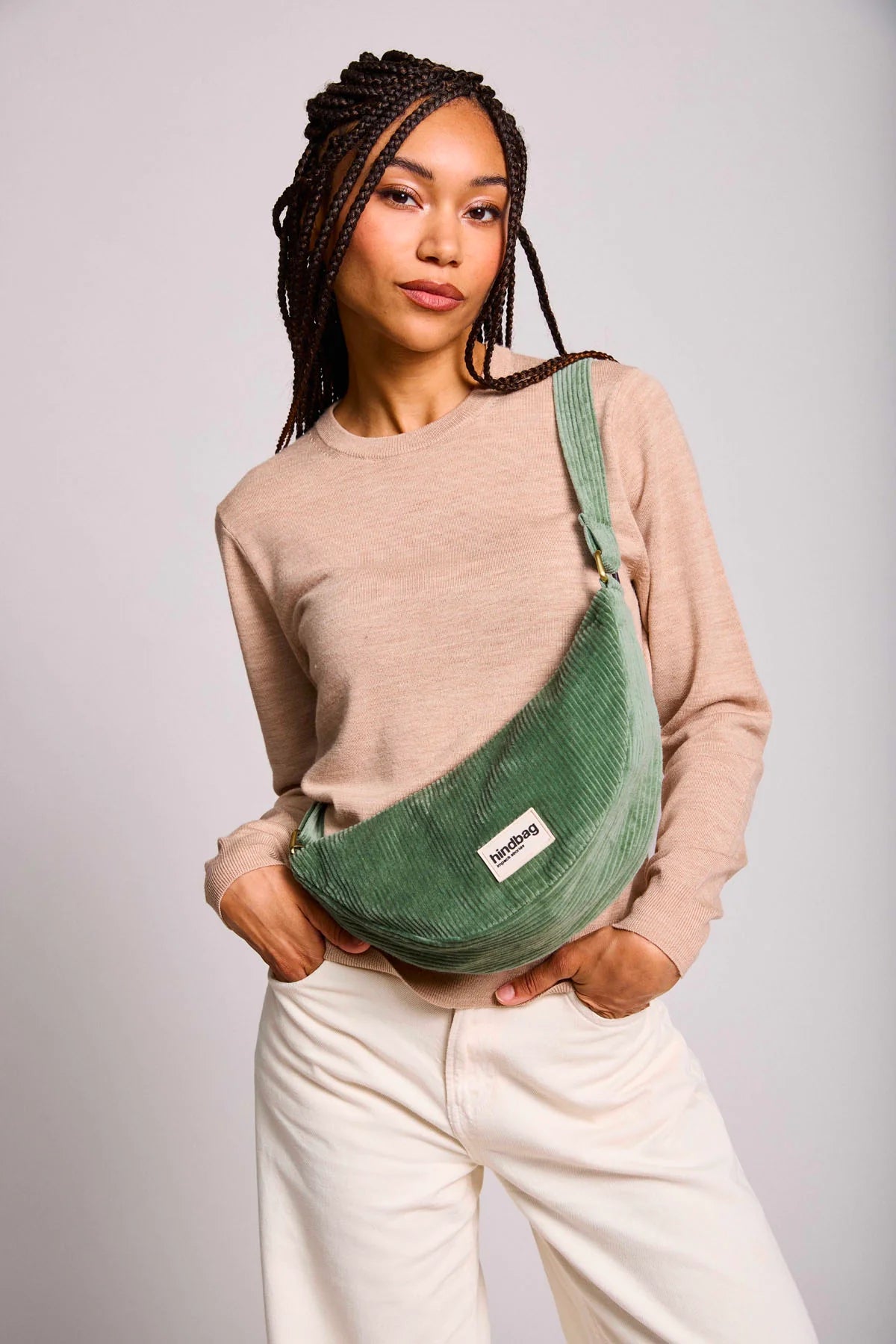 Andrea fanny pack - Mint Green Corduroy