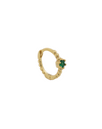 Huggie - no. 13 gold, green stone