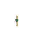 Huggie - no. 13 gold, green stone