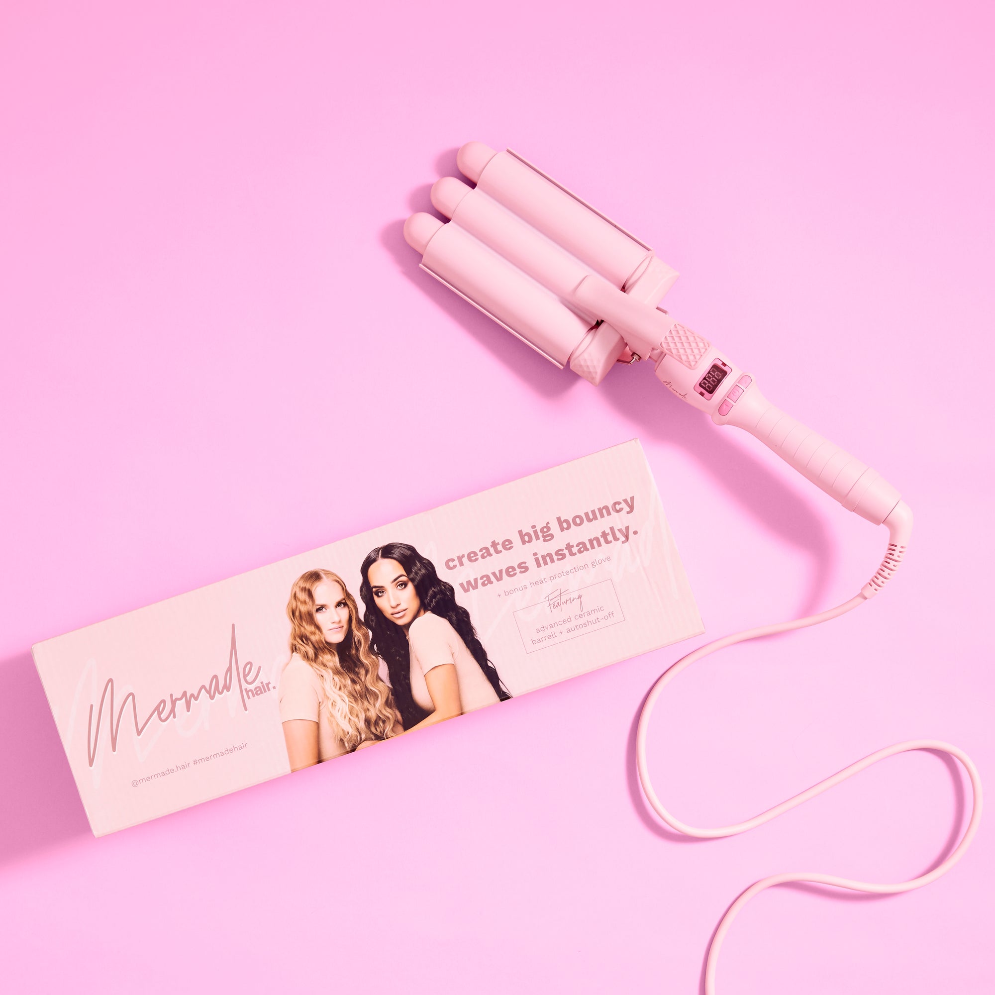 Mermade Pro Mini Hair Waver - 25mm Pink