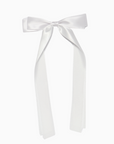 Satin Hair Bow - White