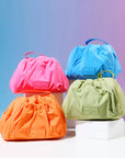 Parachute Drawstring Flat Lay Makeup Bag - Orange