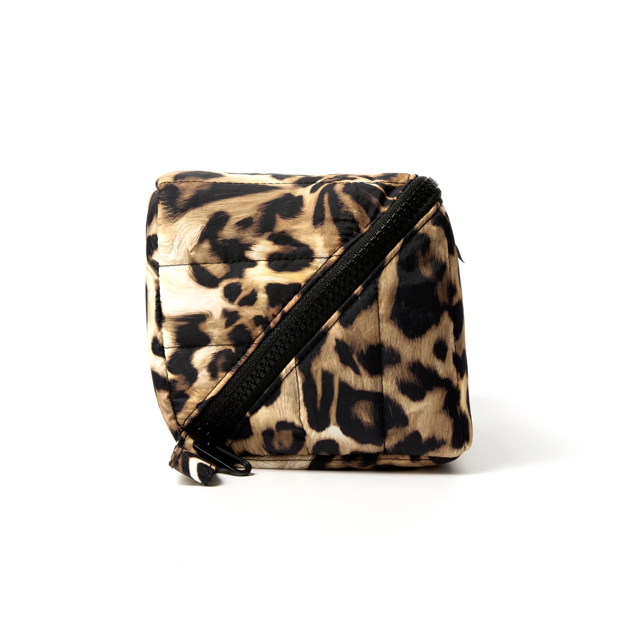 Marshmallow Flat Lay Makeup Box Bag - Warped Leopard Print