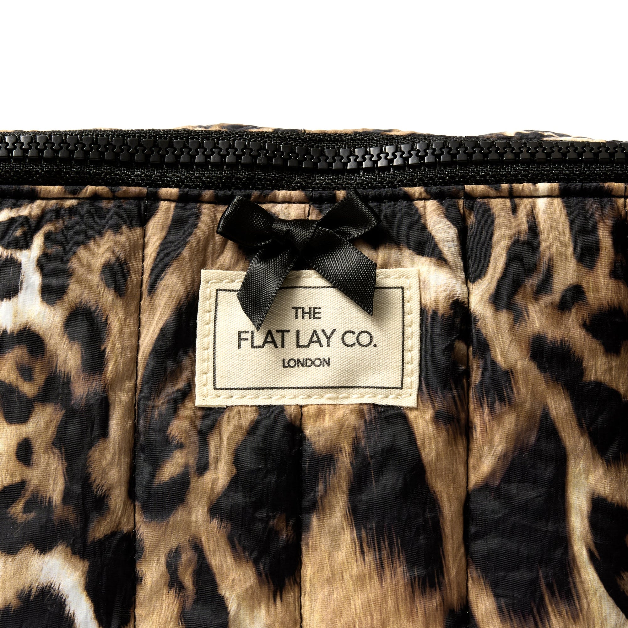 Marshmallow Flat Lay Makeup Box Bag - Warped Leopard Print