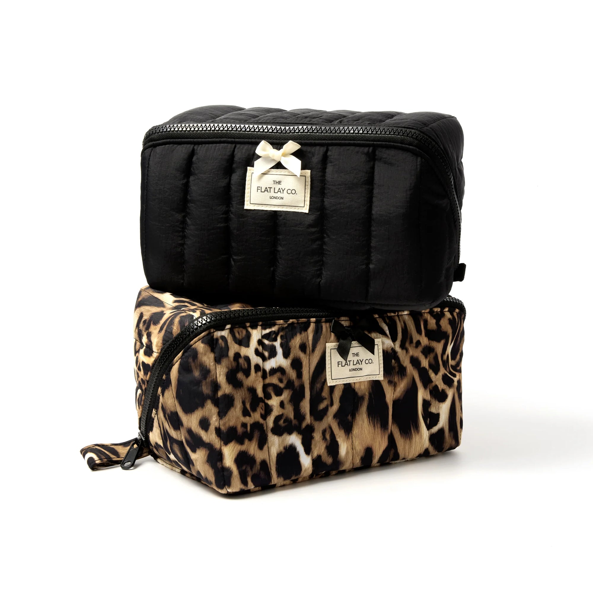 Marshmallow Flat Lay Makeup Box Bag - Warped Leopard Print