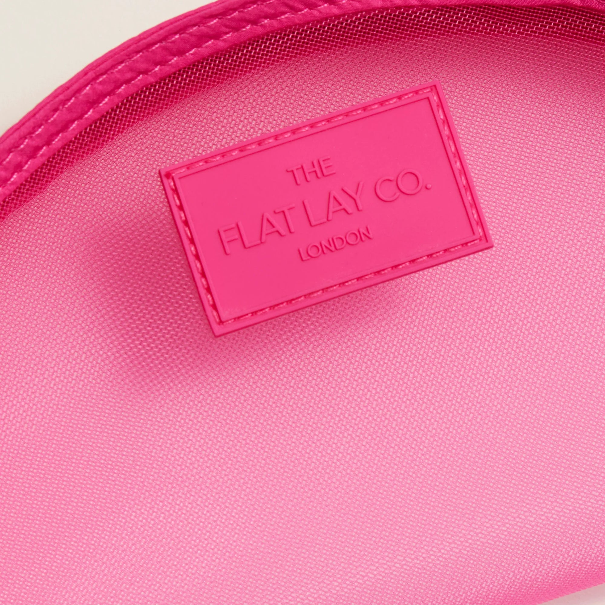 Mesh Lunar Flat Lay Makeup Pouch - Hot Pink