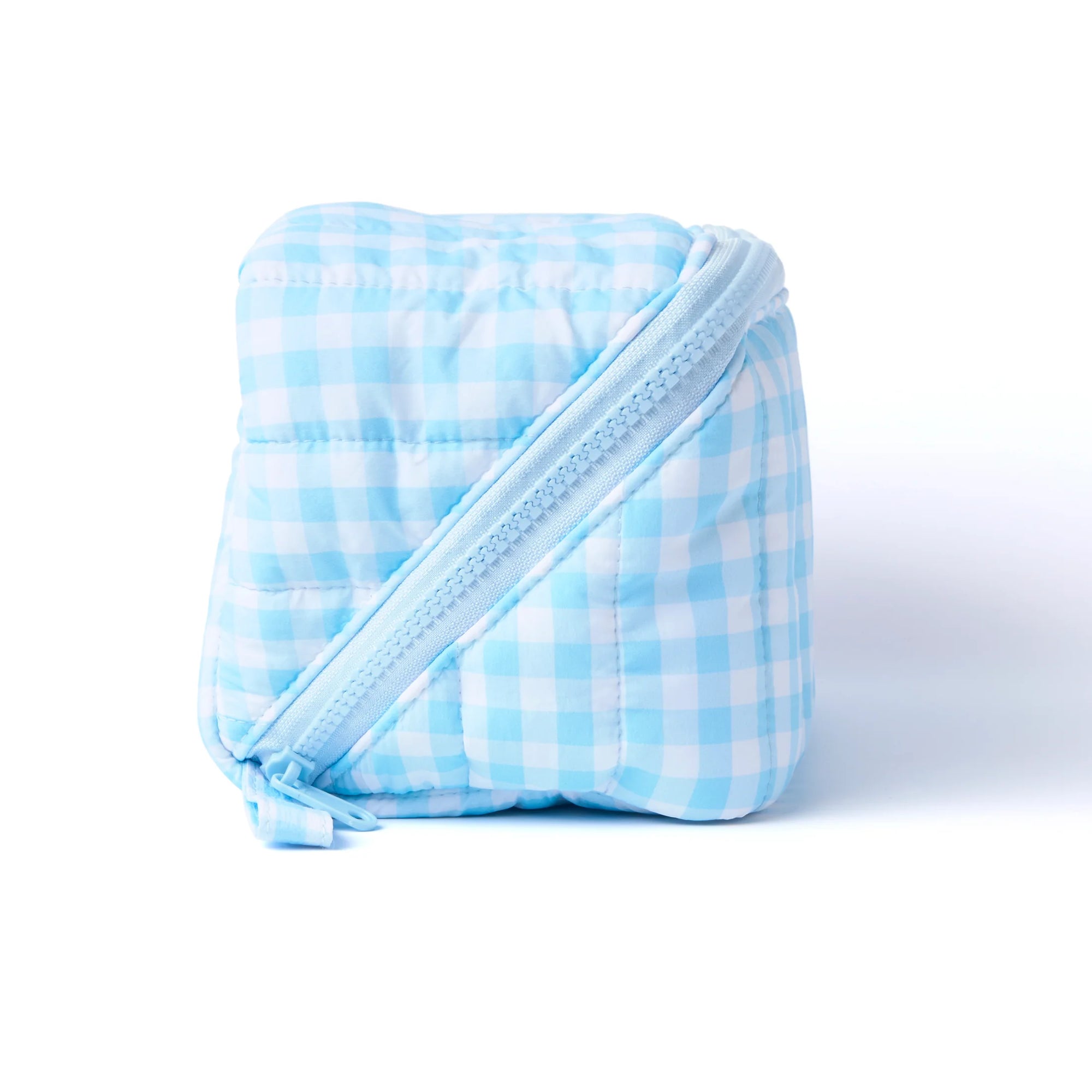Makeup Box Bag - Blue Gingham