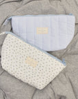 Essential Makeup Pouch - Cotton Blue Pinstripes