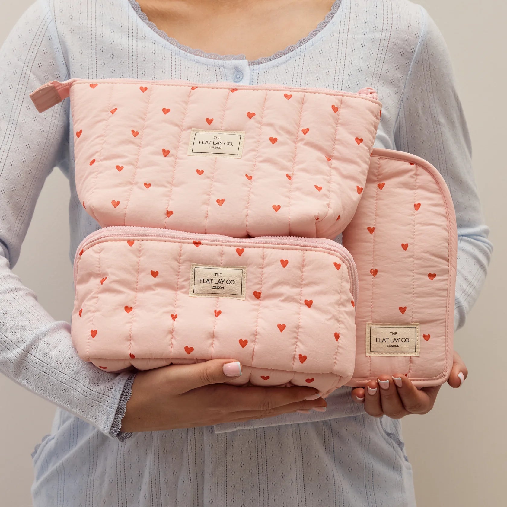 Essential Makeup Pouch - Sweet Pink Hearts