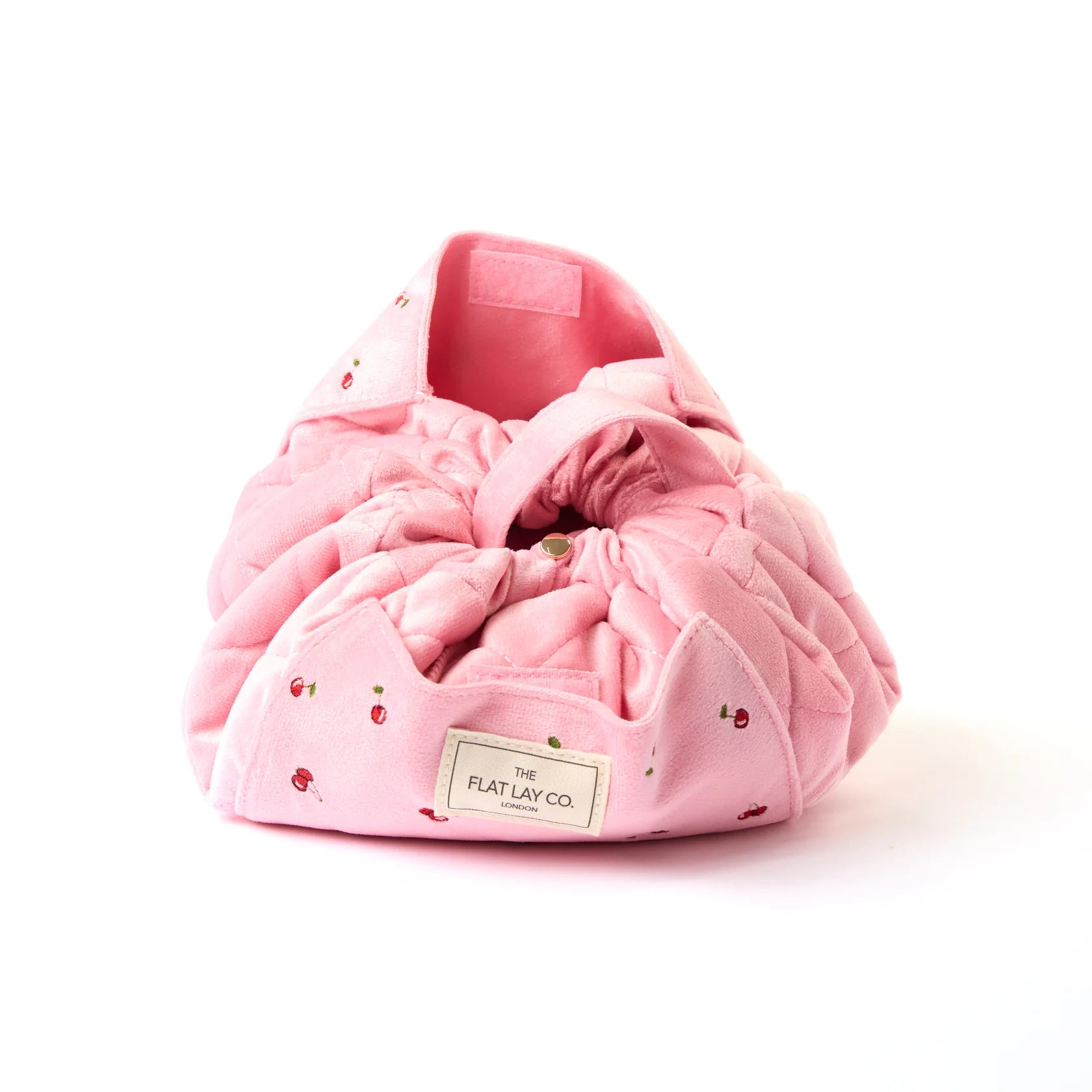 Drawstring Flat Lay Makeup Bag - Ditsy Cherries