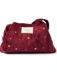 Drawstring Flat Lay Makeup Bag - Burgundy Ditsy Roses