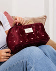 Makeup Box Bag - Burgundy Ditsy Roses
