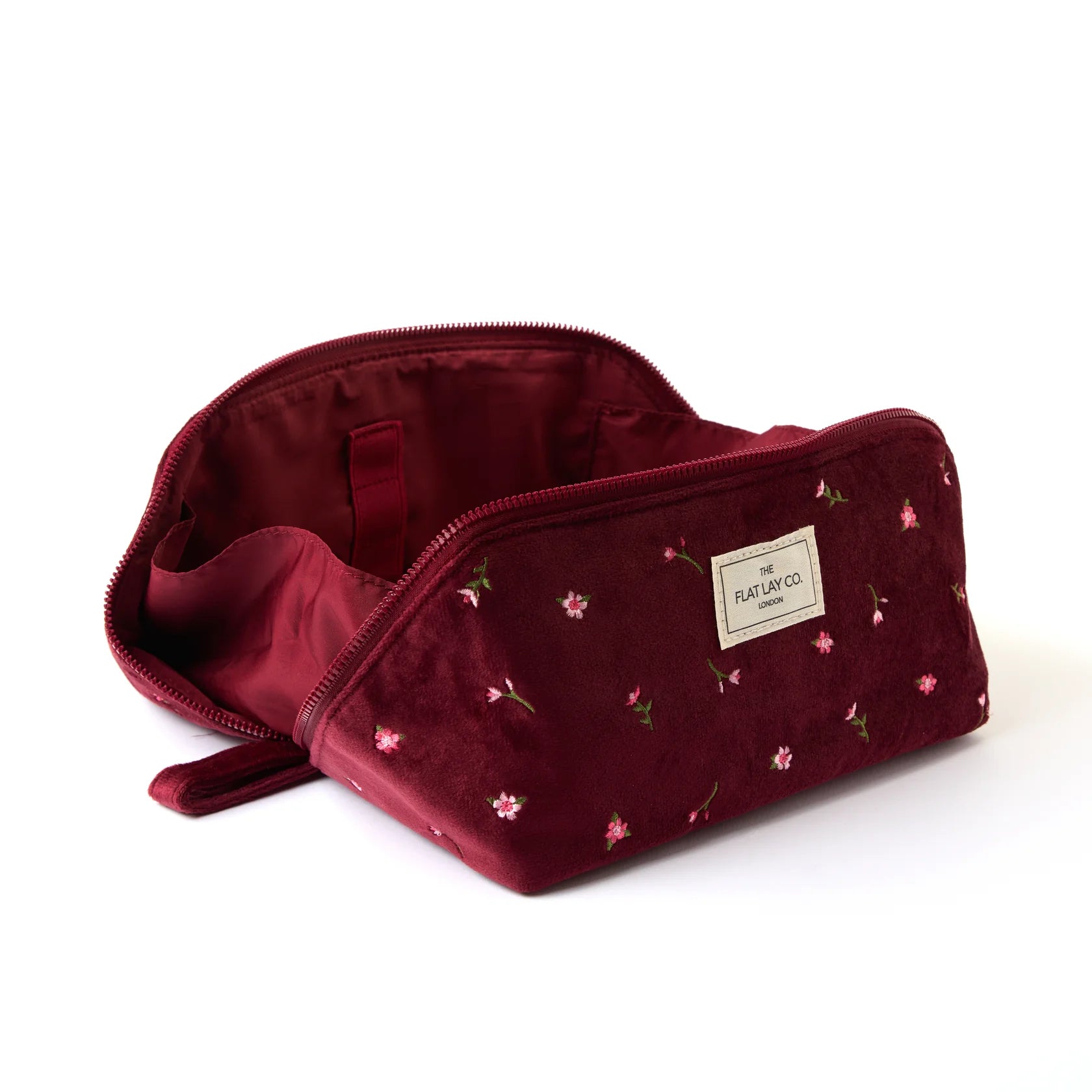 Makeup Box Bag - Burgundy Ditsy Roses