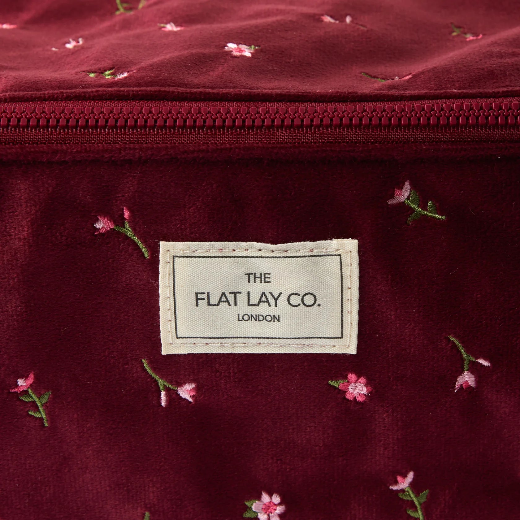 Makeup Box Bag - Burgundy Ditsy Roses