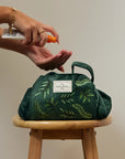 Drawstring Flat Lay Makeup Bag - Green Leaves