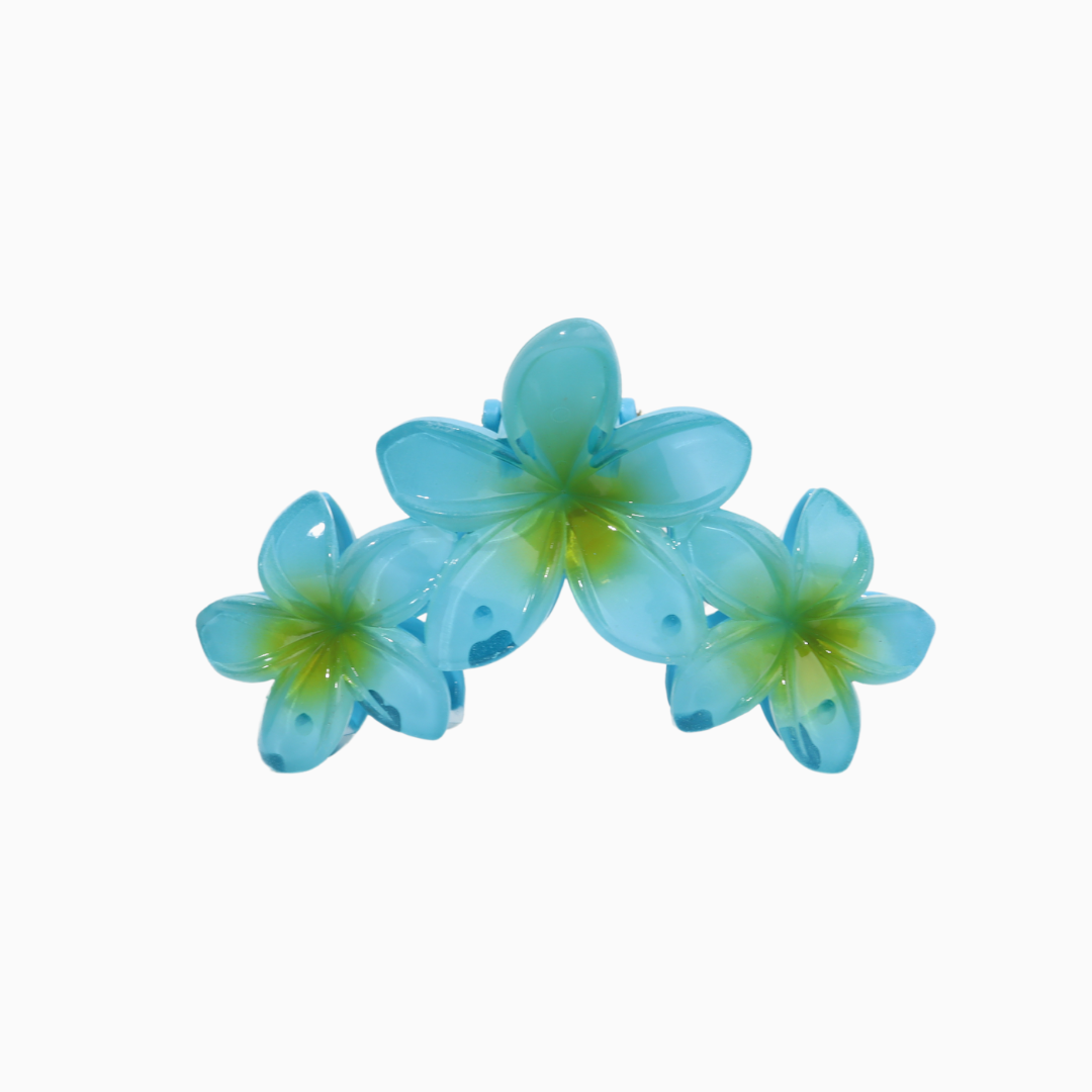 Triplet Flower Clip - Blue Blossom
