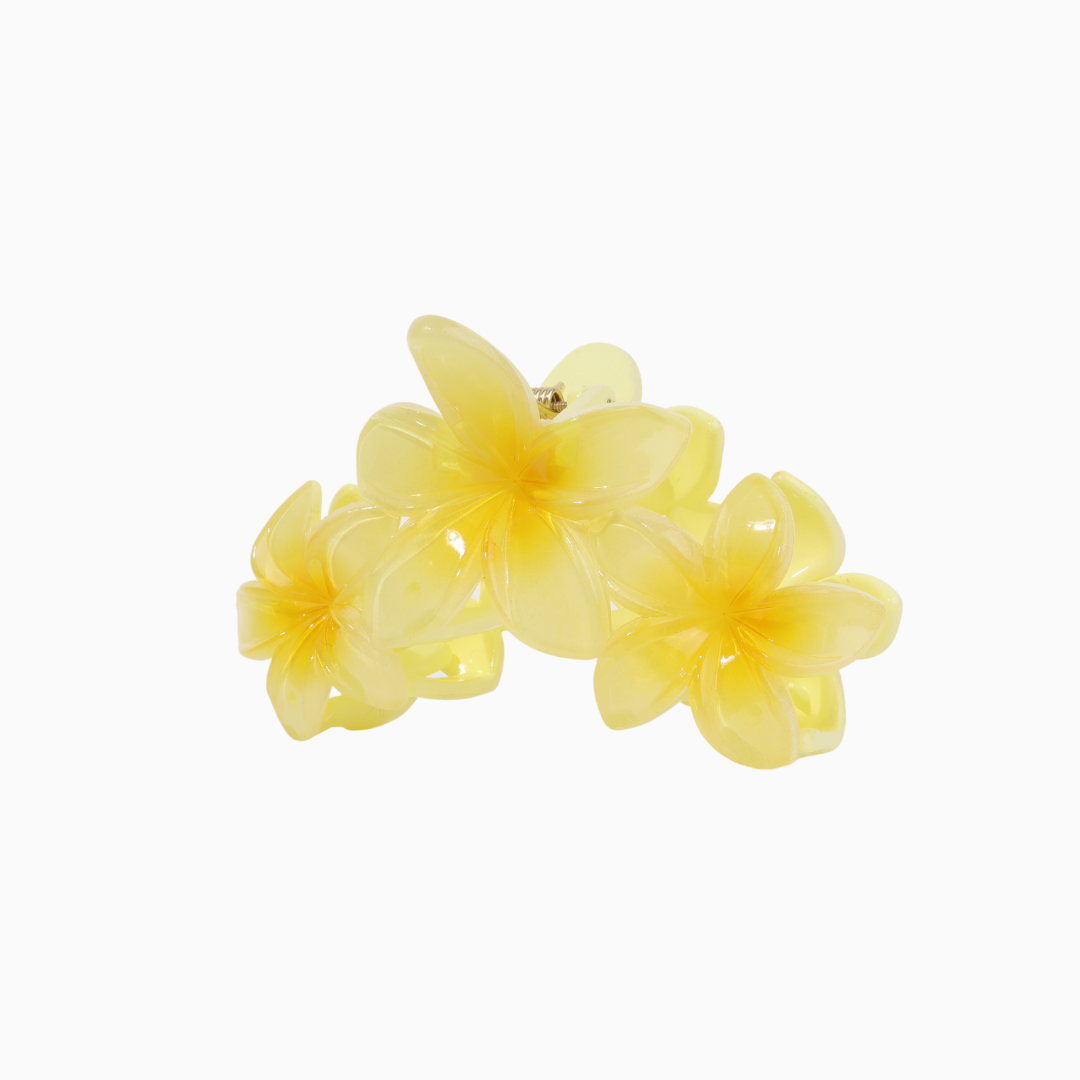 Triplet Flower Clip - Lemon