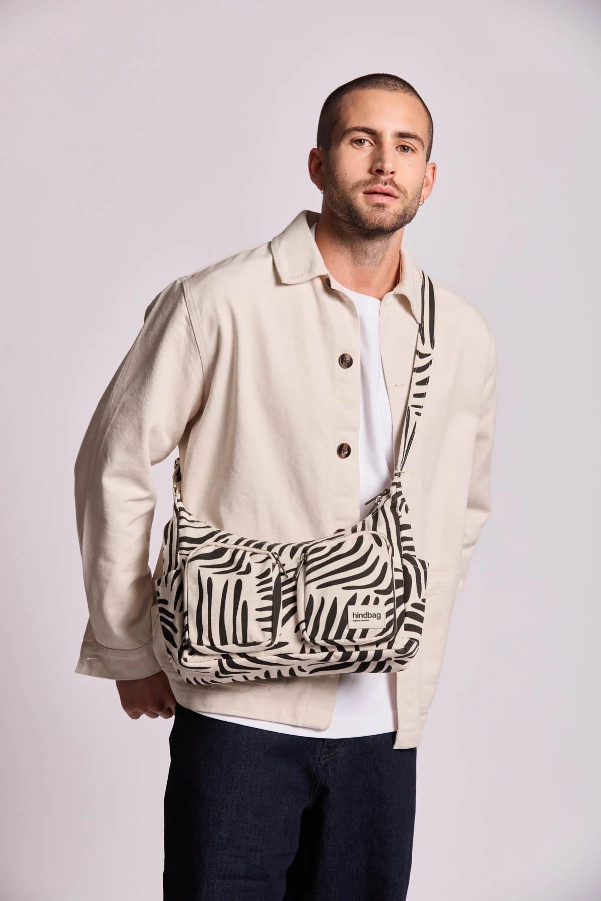 Emile multipocket bag - Zebra Ecru