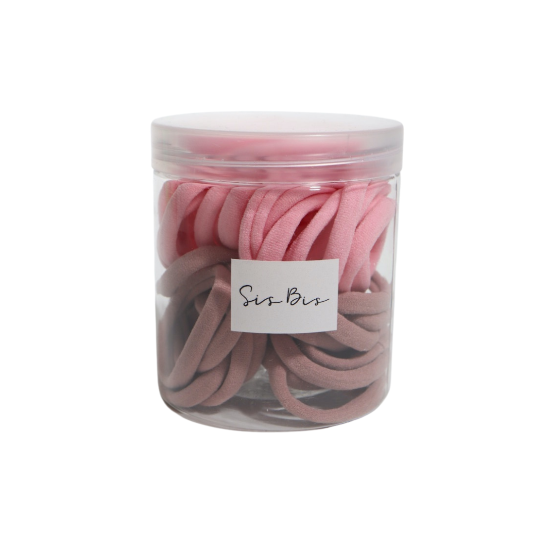 Hárteygjur 50stk - Tan/pink