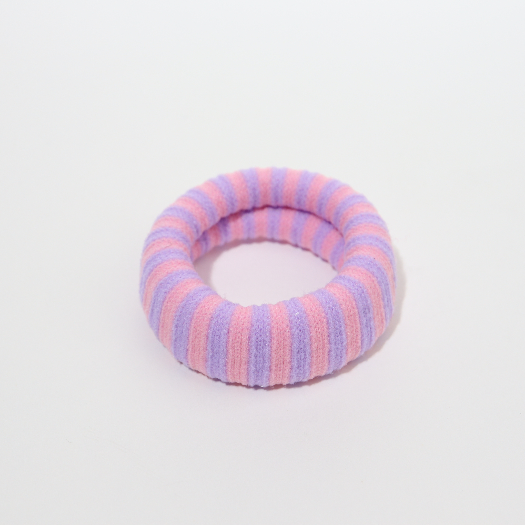Þykk hárteygja - pink/lilac striped